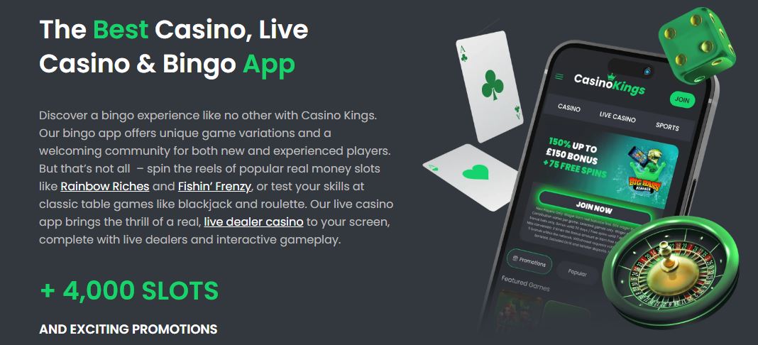 Descarcă aplicația Casino Kings cu peste 4000 sloturi 